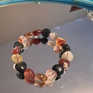 Fire quartz heart beaded bracelet